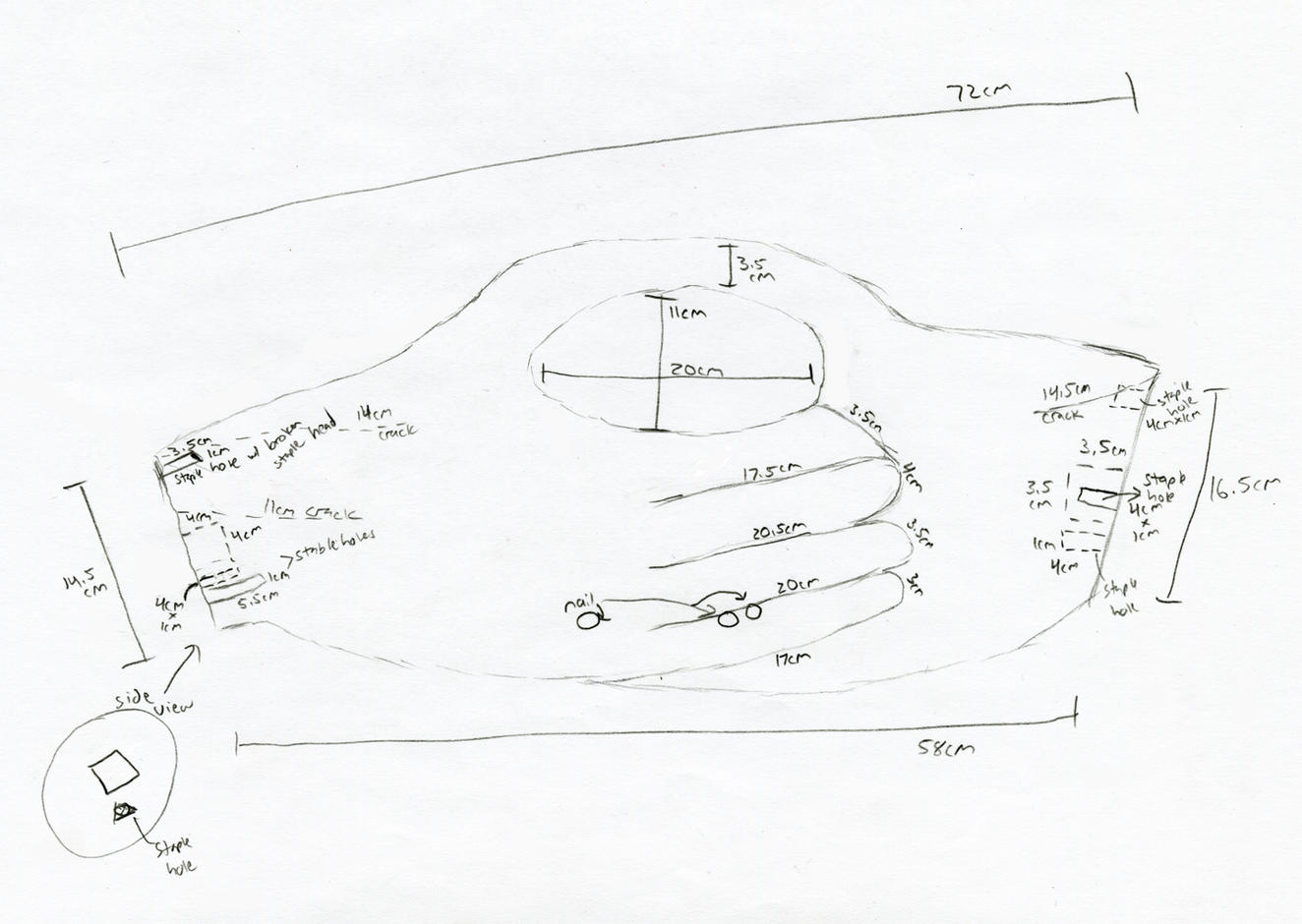 Drawing of Buddha, hands