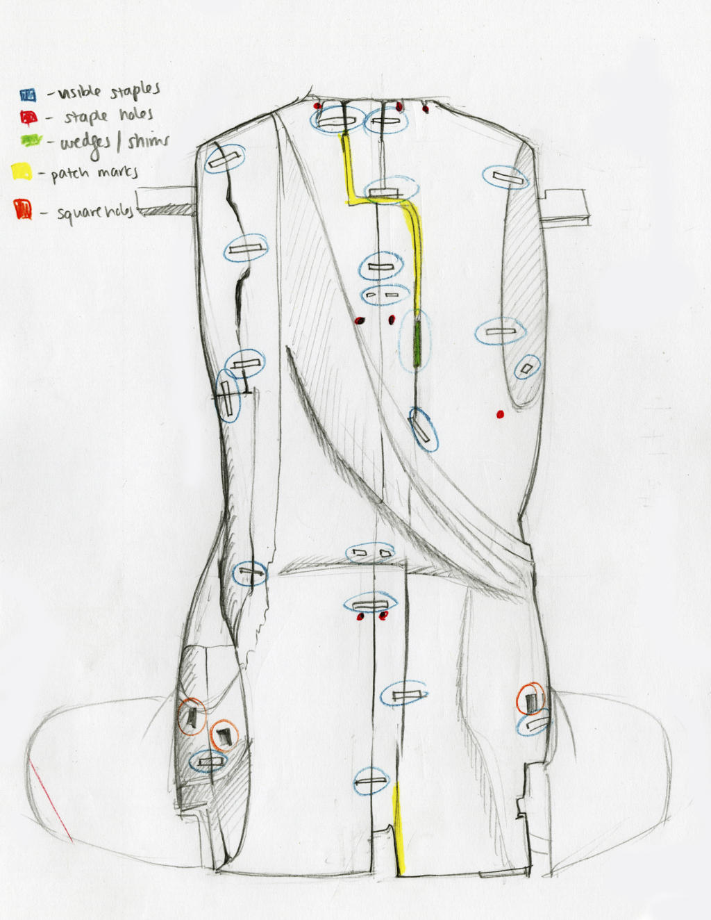 Drawing of Buddha, rear